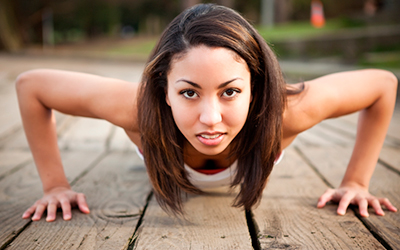 Female Doing Pushups