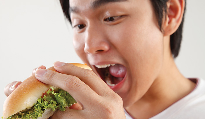 Student eating