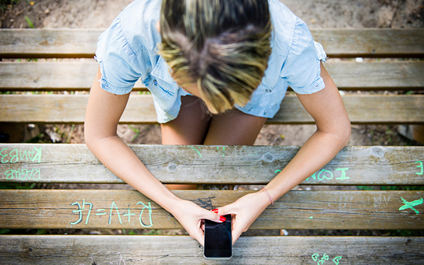 Student texting