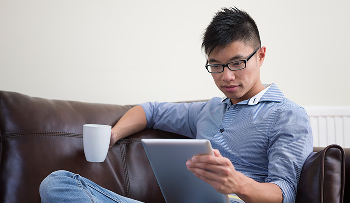 Student studying