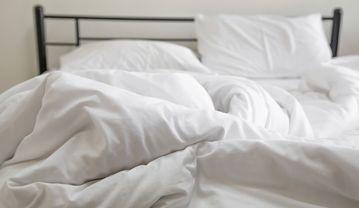 Unmade bed