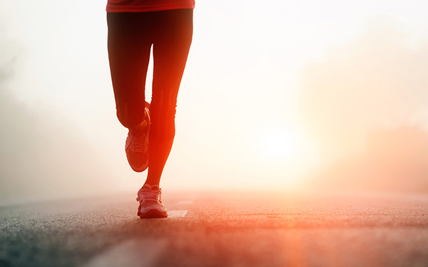 A running outdoors