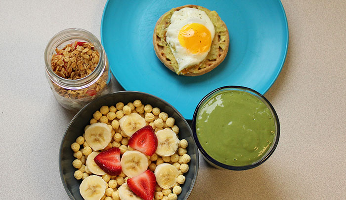 Breakfast on a table