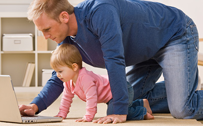 Student spending time with their child
