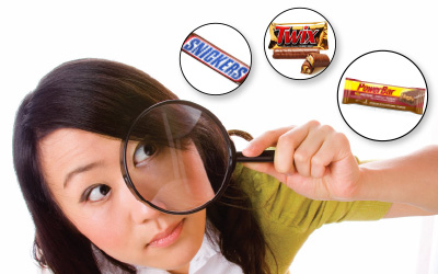 Woman with a magnifying glass