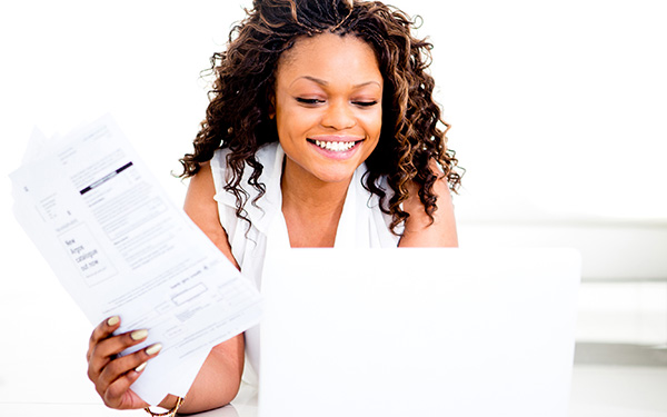 Student paying bills