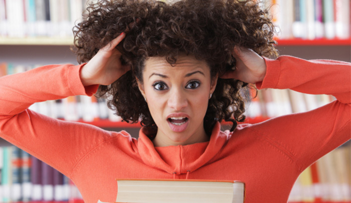 Stressed out female student