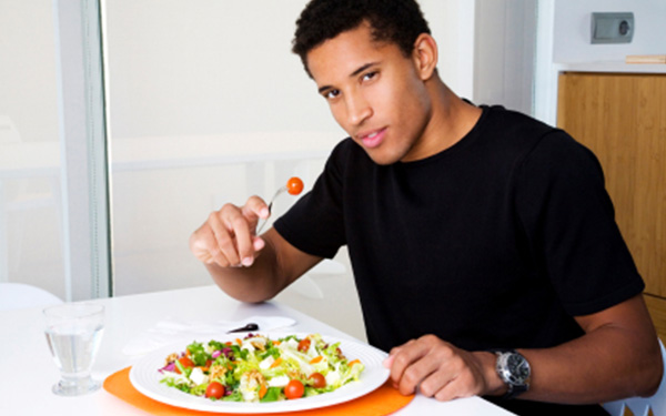 Student Eating Salad