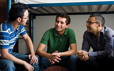 Student Congregating in Dorm Room