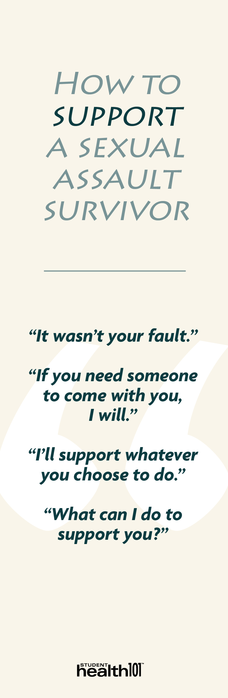 How to support a sexual assault survivor